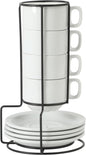 Gibson Home Gracious Dining 7-Ounce Cappuccino Cups Set of 4, Stackable Coffee by GibsonHomewares
