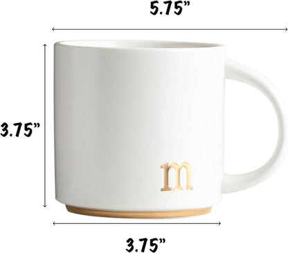 COLLECTIVE HOME Ceramic Coffee Mug, 15 oz Monogram Cup - Image 2