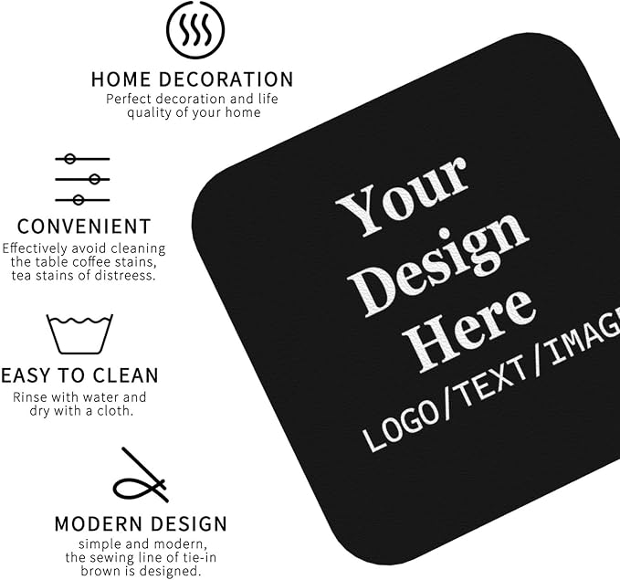 Custom Coasters with Logo Personalized Leather Coasters Bulk | Customized - Image 4