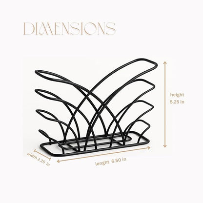 Napkin Holder for Table Countertop, Modern Decorative Sturdy Iron Black Metal - Image 3