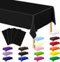 QZYL 4 PCS Picnic Table Cover with Bench Covers, Black Plastic Table Cloths, 54 X 108 in Disposable Waterproof Rectangle Table Covers for Camping Birthdays Weddings Parties Christmas