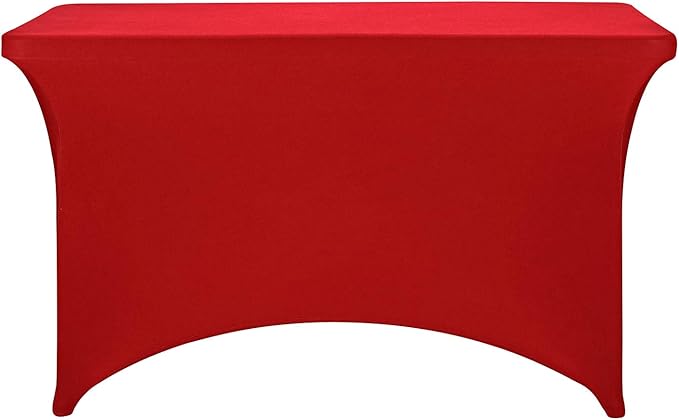 LZY Spandex Fitted Stretch Table Cover for 4ft or 6ft or 8ft Folding Table, Rectangular Cocktail Tablecloth, Perfect for Party or Banquet
