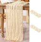 2 Pack Beige Cheesecloth Table Runner 10ft Boho Rustic Gauze Runner | by MLMC
