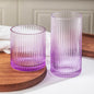 Ribbed Drinking Glasses 8pcs, 12oz and 10oz Glassware, Tumbler Glasses Cup Set by Lumkit