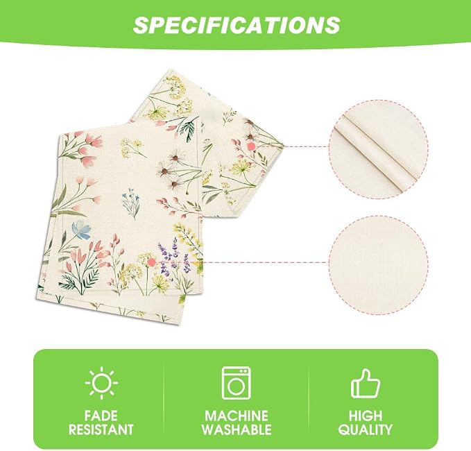 Artoid Mode Flowers Spring Table Runner, Seasonal Summer Fall Kitchen Dining - Image 5