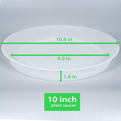 2 Pack of 10 inch Plant Saucer Gray, Heavy Duty Plastic Plant Saucer 10 inch - Image 2