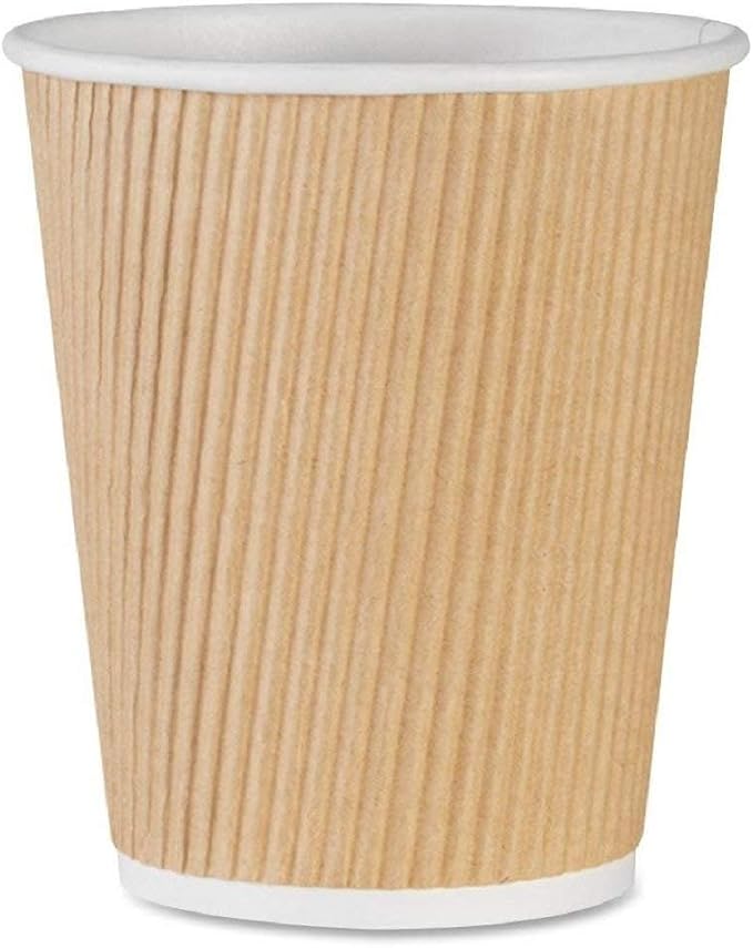 NYHI 12 oz Ripple Insulated Coffee Cups – Kraft Disposable Paper Coffee Cups - Image 5
