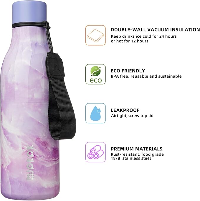 BJPKPK 18oz Insulated Water Bottle, Stainless Steel Bottle - Image 2