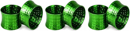 ITOS365 Green Napkin Rings Set of 6, Handmade Hammered Metal Napkin Ring Holders by ITOS365