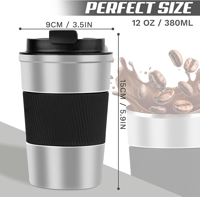 Vacuum Insulated Stainless Steel Travel Coffee Mug, Leak Proof Cup - Image 4