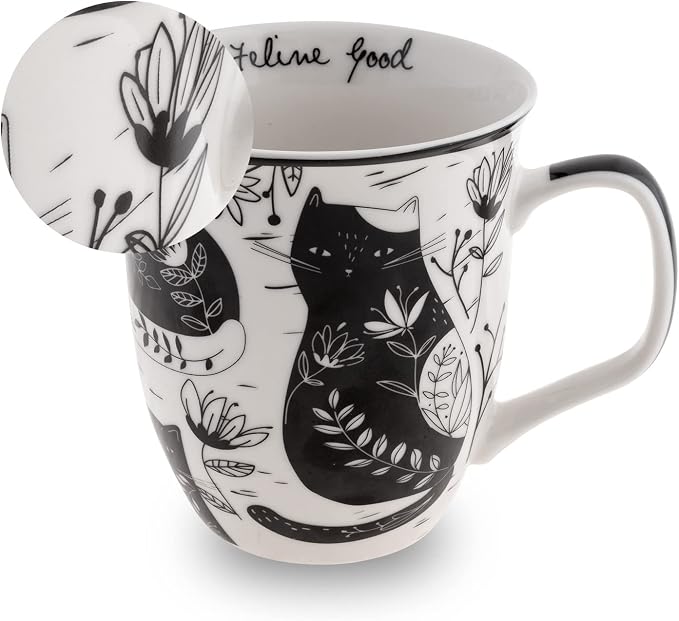 Karma Gifts 14 oz Black and White Boho Mug Beetle - Image 8