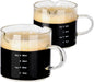 Espresso Double Spout Glass Coffee Cups - 75ML/2.5OZ Clear Borosilicate Glass by Emlim