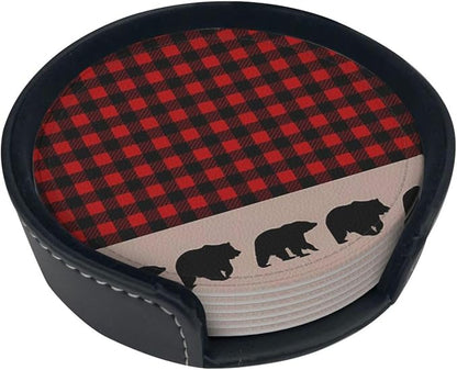6 Pcs Bear Plaid Red Black Buffalo Deel Elk Moose Abstract Mountain Tree - Image 2