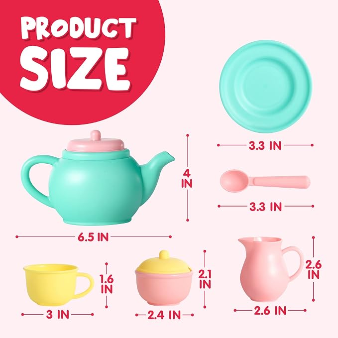 JOYIN 18PCS Pretend Tea Party Set Play Food Accessories BPA Free, Phthalates - Image 3