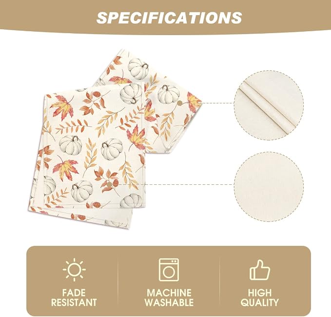 Artoid Mode 210 GSM Fall Table Runner 13x72 Inch Home Party Decor | Orange - Image 5
