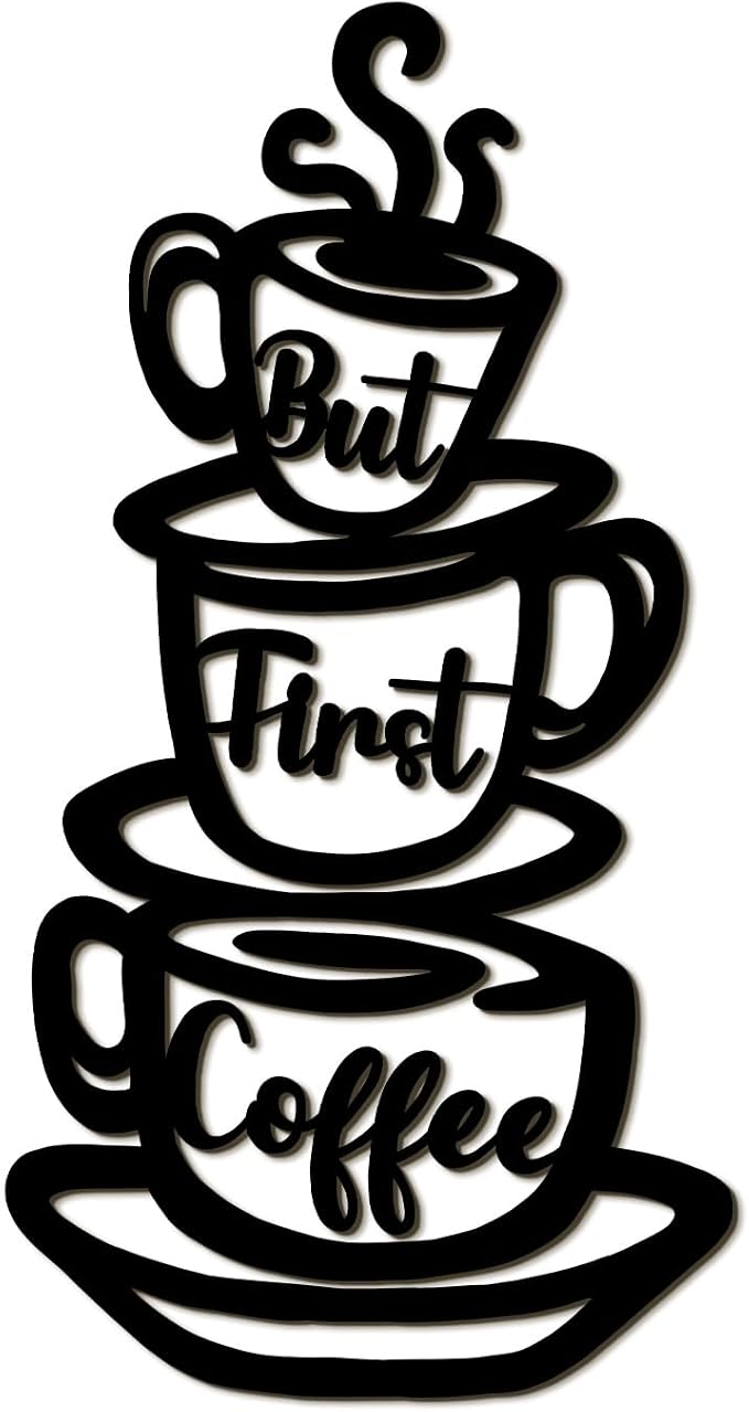 Oubasa Metal Pour Coffee Cup Wall Decor, Minimalist Cafe Themed by OubasaMakeYourHomeAmazing