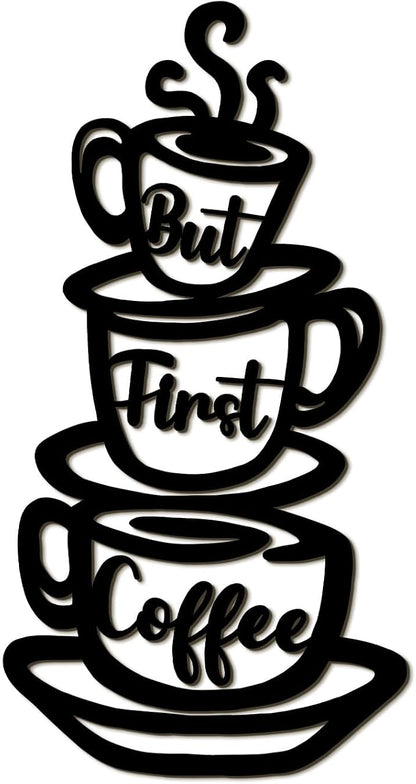 Oubasa Metal Pour Coffee Cup Wall Decor, Minimalist Cafe Themed by OubasaMakeYourHomeAmazing