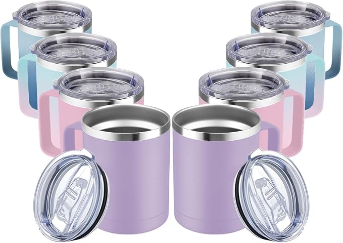 MEWAY 12oz Coffee Mug With Handle 2 Pack Bulk, Stainless Steel Insulated Travel by MEWAY