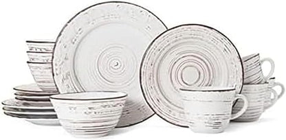 Pfaltzgraff Trellis White 16-Piece Stoneware Dinnerware Set, Service by Pfaltzgraff