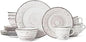 Pfaltzgraff Trellis White 16-Piece Stoneware Dinnerware Set, Service by Pfaltzgraff