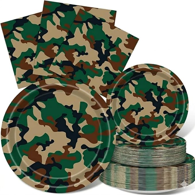 150PCS Camo Birthday Party Supplies by RVXHUA