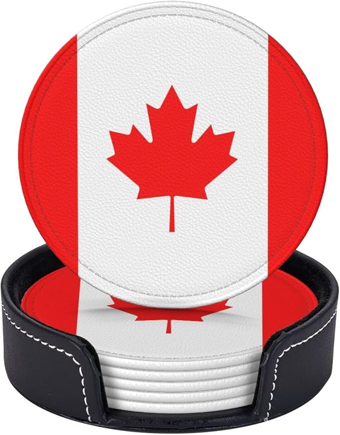 6 Pack Canada Leather Coaster by GTEVUTS