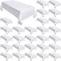 Moukeren 30 Pack Rectangle Tablecloths 58 x 102 Inch Table Cloth Reusable Washable Polyester Table Clothes Bulk for 6 ft Tables for Wedding, Party, Restaurant (White)