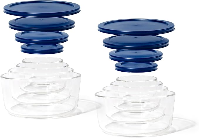 16-Piece Glass Food Storage Containers Set | Round, Microwave & Dishwasher Safe - Image 5