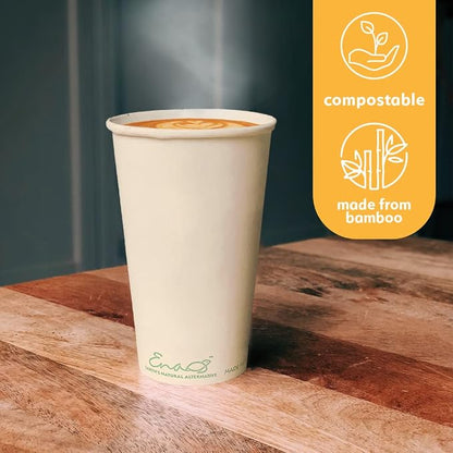 100% Compostable Disposable Coffee Cups Paper Cups Made from Bamboo, - Image 5