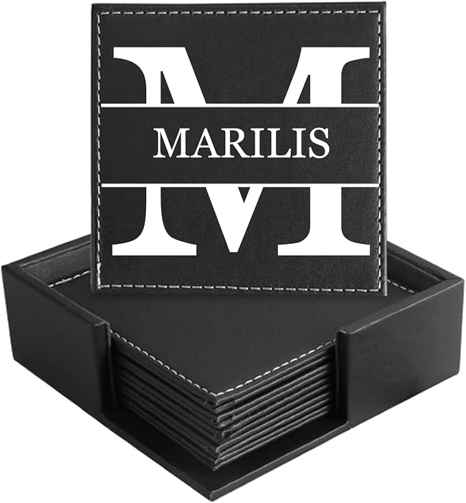 XINYIMAI Custom Leather Coasters Set of 6 by XINYIMAI