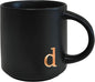COLLECTIVE HOME Black Ceramic Coffee Mug, 15 oz Golden Monogram Tea Cup | by COLLECTIVEHOME