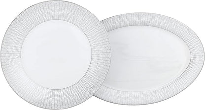 Euro Porcelain 57-pc Banquet Dinnerware Set, Luxury China Tableware, Service for 8 (1330P), 6664-20