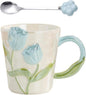 Floral Ceramic Coffee Mug 11.8 Oz Espresso Cup, Cute Flower Tea Cup by Unknown