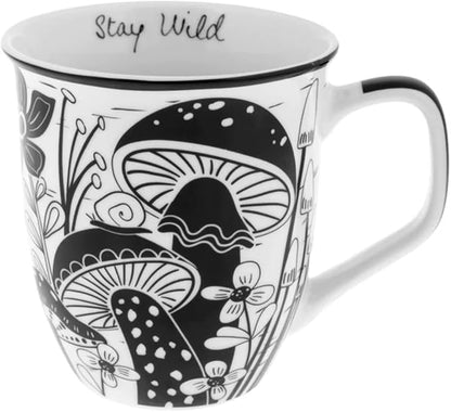 Karma Gifts 14 oz Black and White Boho Mug Mushroom by KarmaGifts