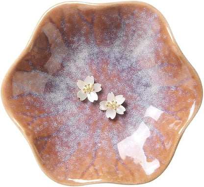 Lotus Leaf Shape Ring Holder Dish, Small Key Bowl, Ceramic Trinket Tray Jewelry by JAMEND+CLXP