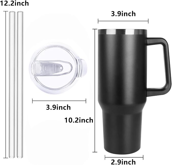 SYACOT 40 oz Tumbler with Handle and Straw Stainless Steel Insulated Tumbler - Image 2