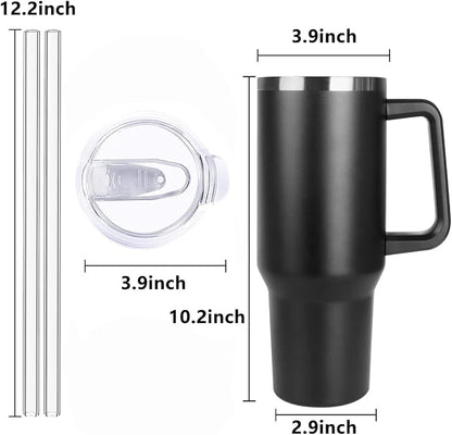 SYACOT 40 oz Tumbler with Handle and Straw Stainless Steel Insulated Tumbler - Image 2