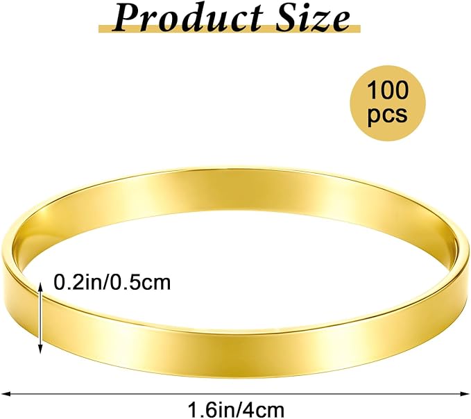 100 Pcs Gold Napkin Rings, Metal Napkin Ring Napkins Holders Buckles, Stylish - Image 2