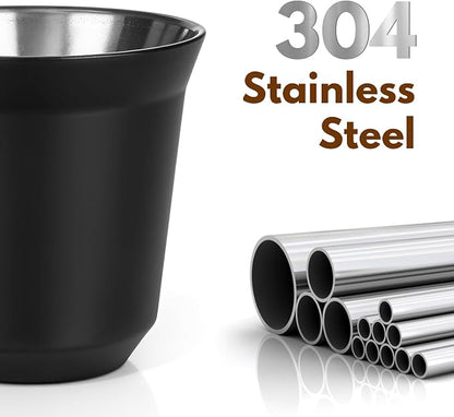 RECAPS 80ml Stainless Steel Espresso Cups Set | 2 Pack Double Wall 304 - Image 4