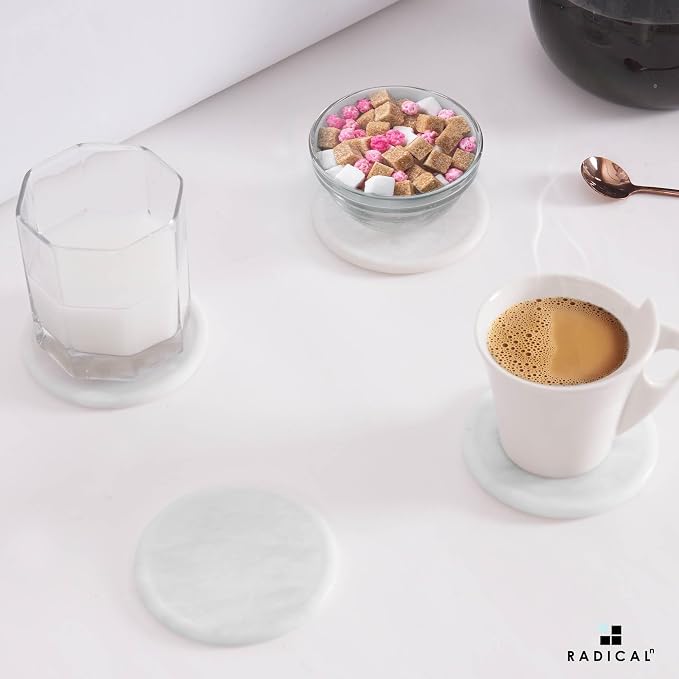 Radicaln Round Marble Coasters Set of 6 - Image 3