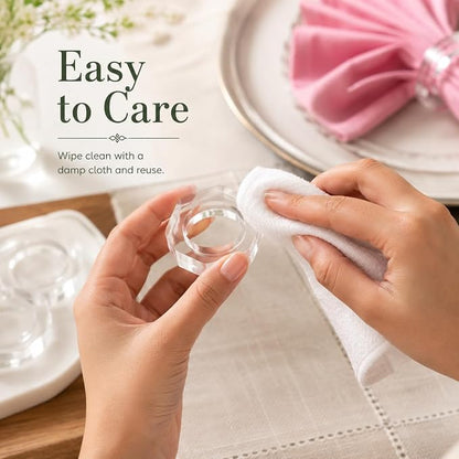 Clear Acrylic Napkin Rings Set of 12 - Image 9