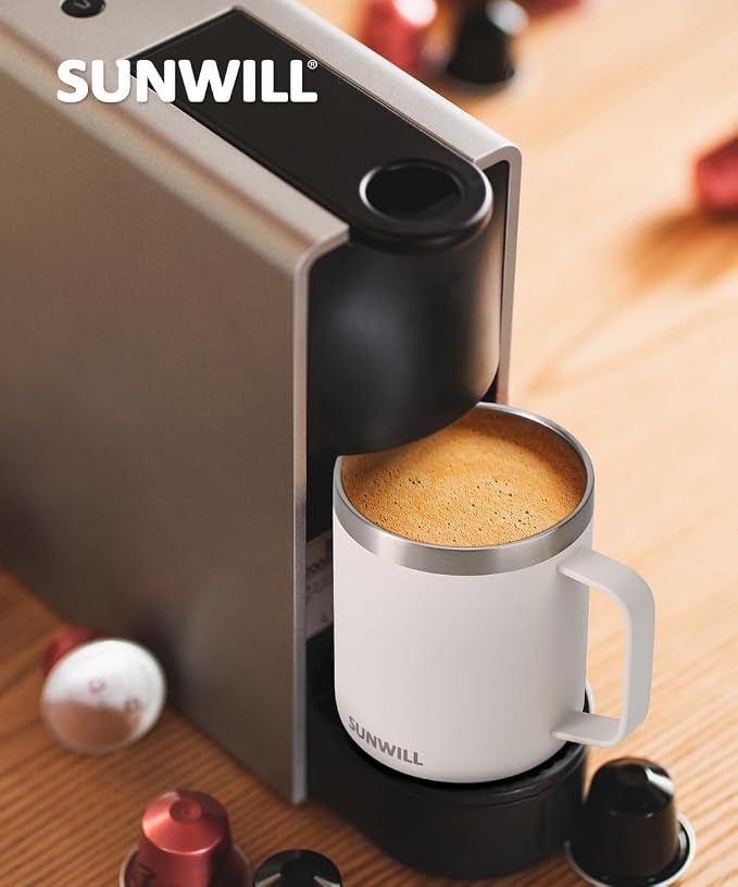 SUNWILL Travel Coffee Mug with Lid, Insulated Tumbler with Handle, 14 oz - Image 6