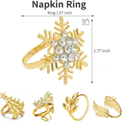 100 Pcs Gold Napkin Rings Bulk Delicate Napkin Holder for Dining Wedding Party Banquet Table Decroration Christmas and Daily Use