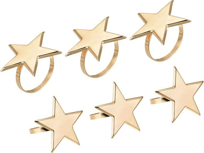 uxcell Metal Napkin Rings Set of 6, Star Napkin Ring Holder Buckle by uxcell