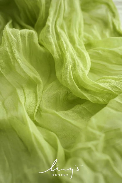 Ling's Moment Light Green Gauze Cheesecloth Table Runner, 14FT | Sage Green - Image 3