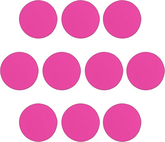 10 Round Foam Bud Coasters Pack, 4 inch - PU Foam, Party Favor - Neon Pink