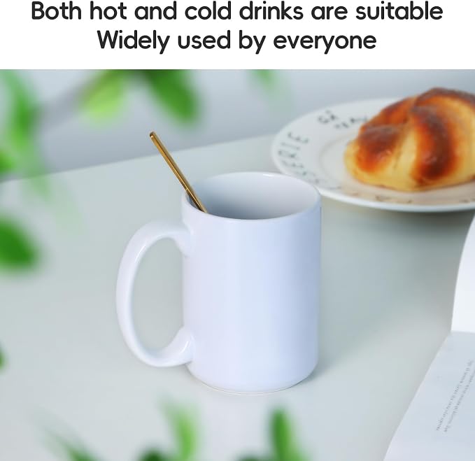 16 OZ Coffee Mug, Classic Blank Ceramic Cup - Image 3