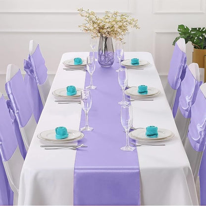 Horbaunal 24 Pack Lavender Satin Table Runner 12 x 108 Inch | Smooth Table - Image 2