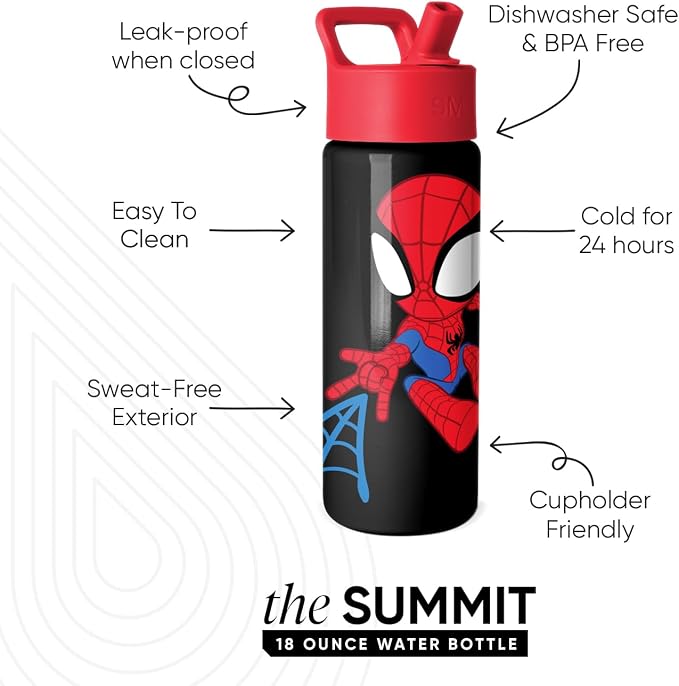 Simple Modern Marvel Spidey Kids Water Bottle & Toddler Cup | 18oz | Insulated - Image 2