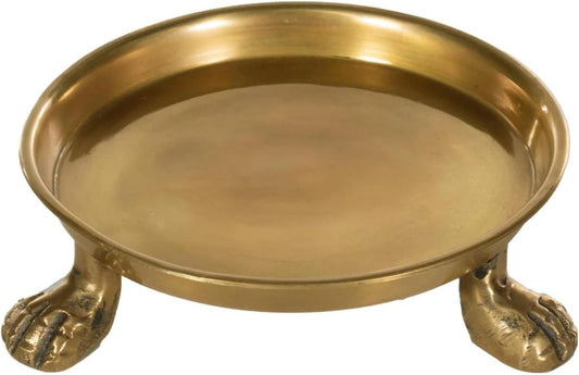 Round Clawfoot Dish — by Alice Lane Home Collection — Gold — for Home Decor, Candles, Jewelry, Perfume, Cosmetics, and Coffee Table — Size Large (Small)
